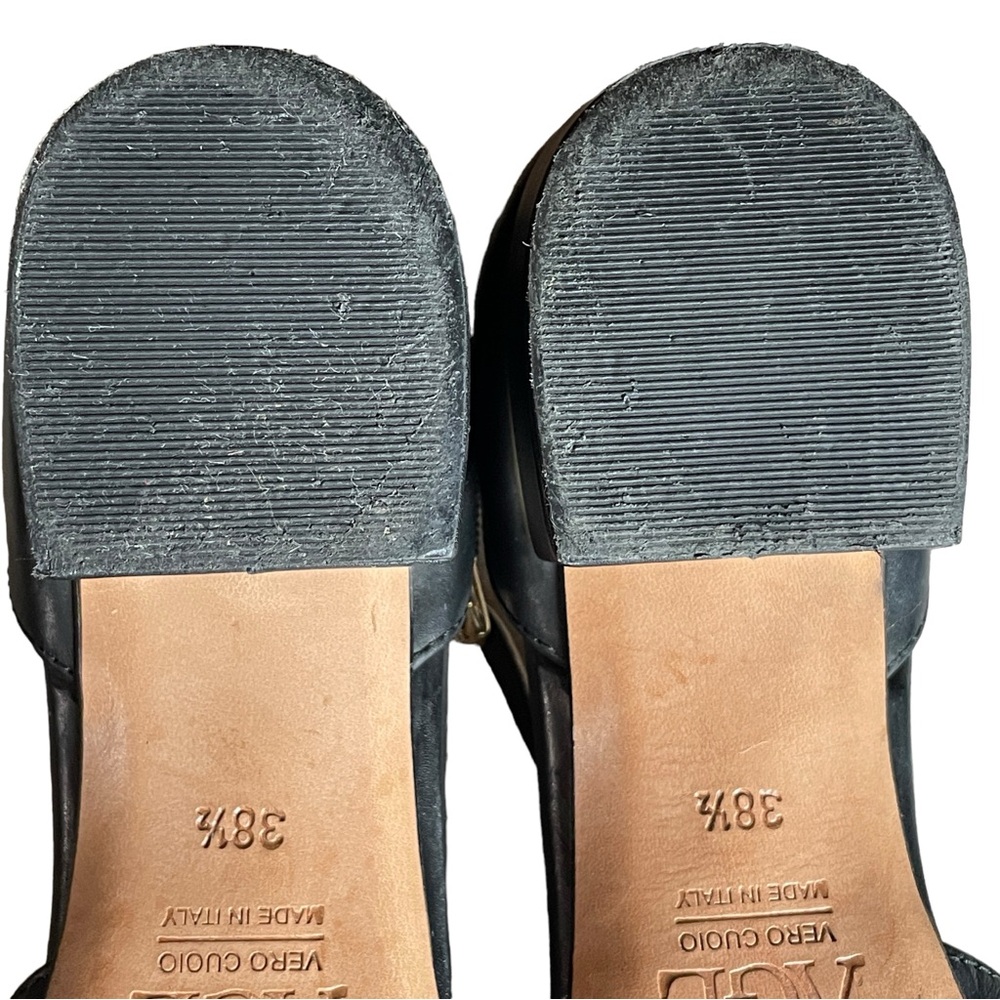 AGL D'Orsay Black Leather Block Crisscross Vamp Strap Ankle Strap Sz 8.5 EU 38.5 - Picture 11 of 16